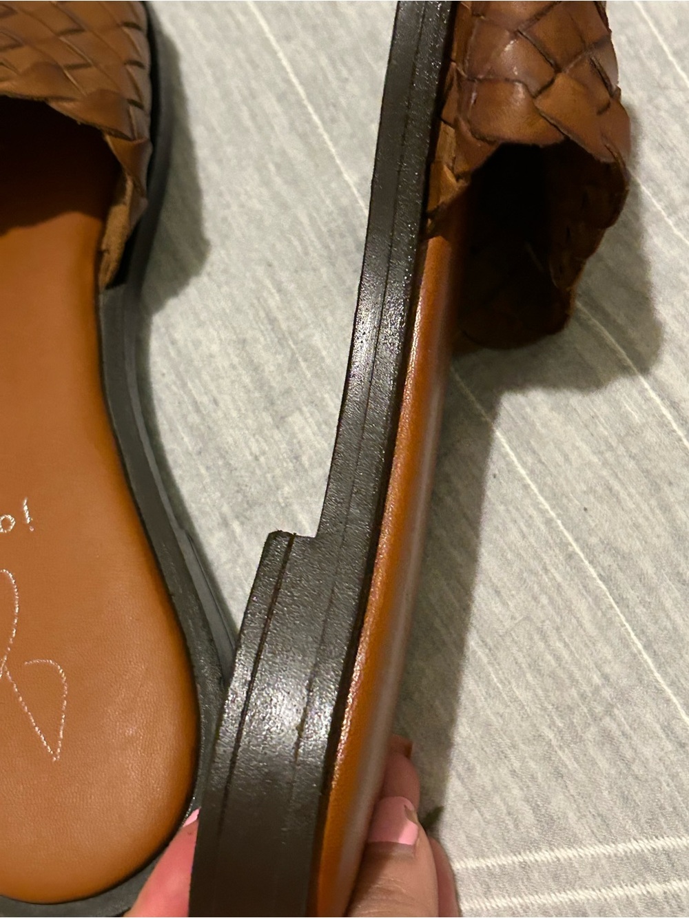 JOIE woven Leather Slide Flat Sandals - Picture 10 of 14